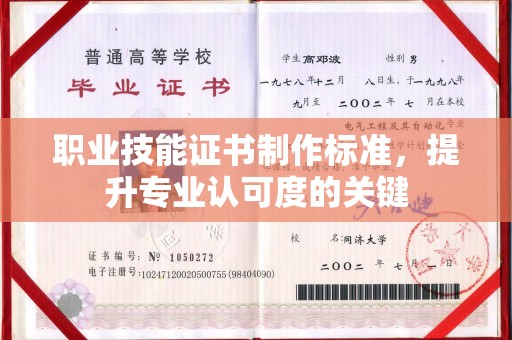 封丘职业技能证书制作标准，提升专业认可度的关键